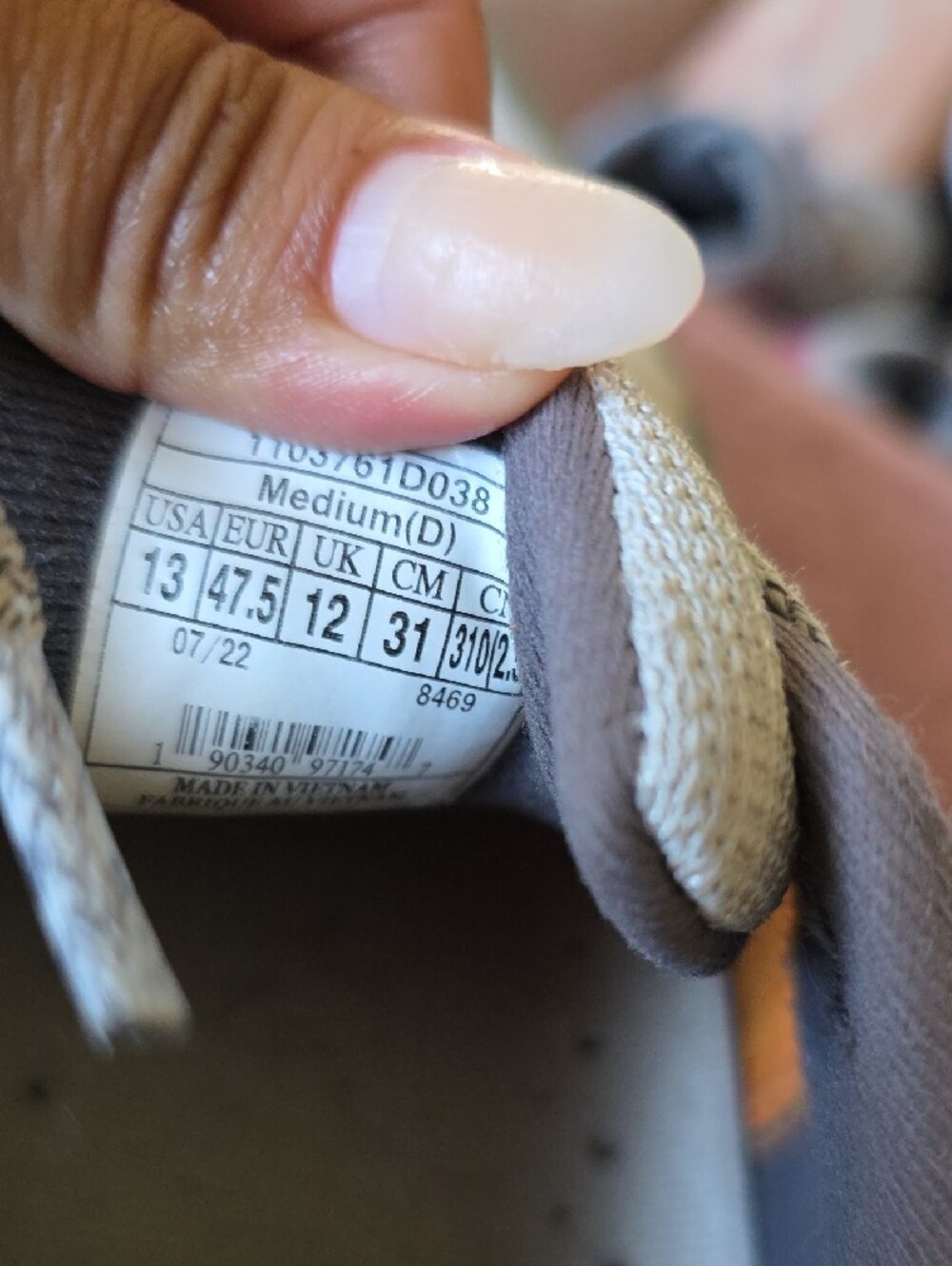 Brooks Men’s Gray and Blue Athletic Running Shoes with Orange Accents - Picture 6 of 7